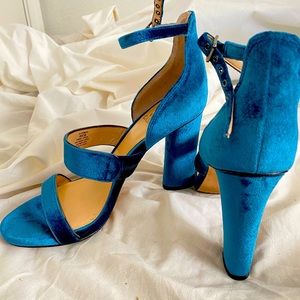 Vince Camuto Blue Velvet Sandal Heels